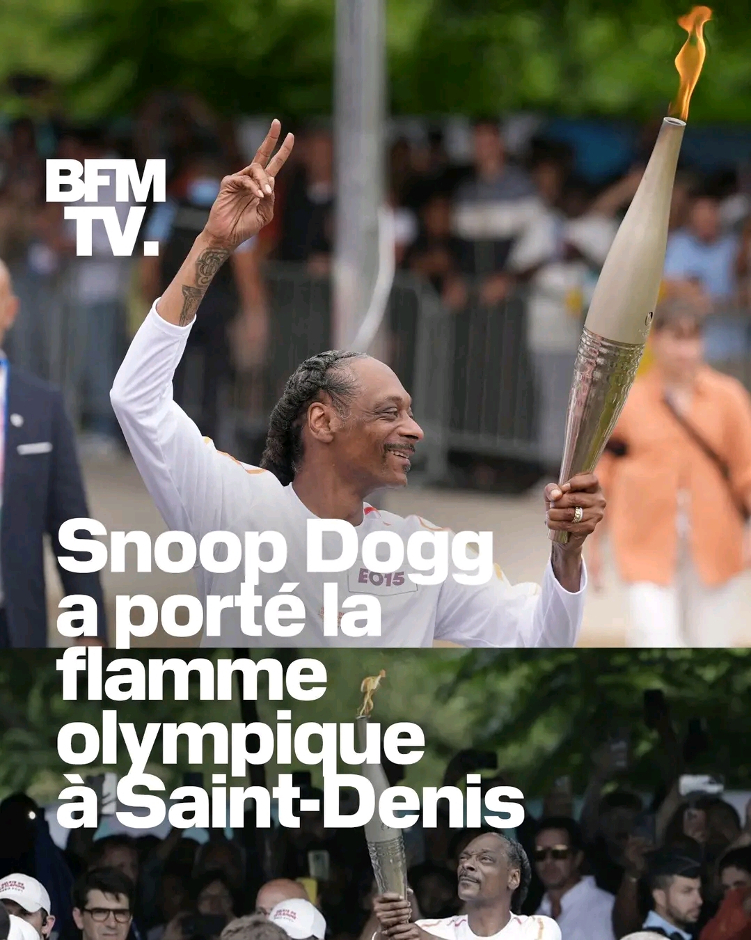 JO 2024 : Snoop Dogg Brille comme Portail de la Flamme Olympique à Saint-Denis